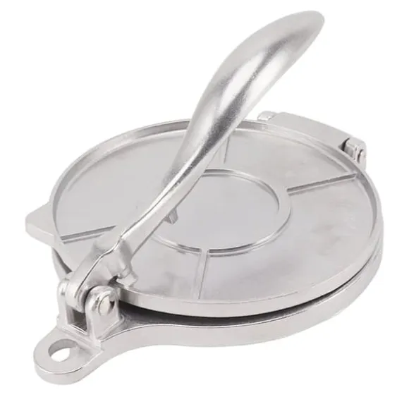 Tortillapress aluminiumlegering manuell tortillamaskin pressverktyg för pizzapajtillverkning 16 cm silver
