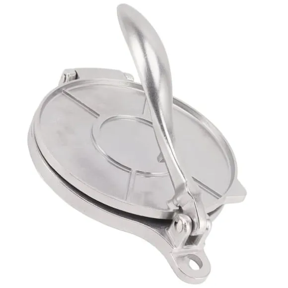 Tortillapress aluminiumlegering manuell tortillamaskin pressverktyg för pizzapajtillverkning 16 cm silver