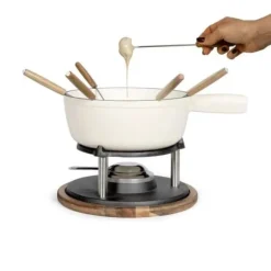Traditionellt fondueset - LIVOO - MEN426C - 2,6L - 6 personer - Emaljerat gjutjärn - 6 gafflar - Fonduegryta lämplig för alla värmekällor