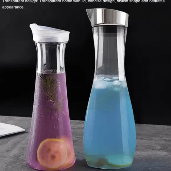 Transparent akryl juicekanna med lock - 1,2L kapacitet