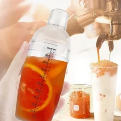Transparent anti-läckage cocktail shaker mixer med skalverktyg (1000 ml)