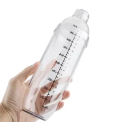 Transparent anti-läckage cocktail shaker mixer med skalverktyg (1000 ml)