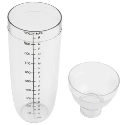 Transparent anti-läckage cocktail shaker mixer med skalverktyg (1000 ml)