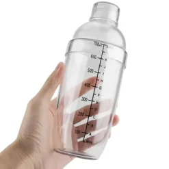 Transparent anti-läckage PC Resin Cocktail Shaker Mixer med Scale Bar Tool (700 ml)