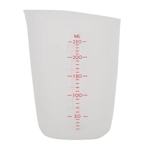 Transparent mjuk silikonmätkopp Visuell halvpermeabel mjölkkopp (250 ml)