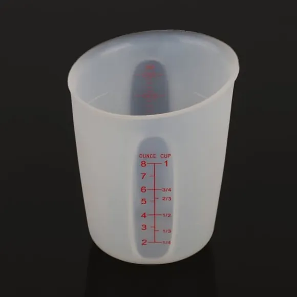 Transparent mjuk silikonmätkopp Visuell halvpermeabel mjölkkopp (250 ml)