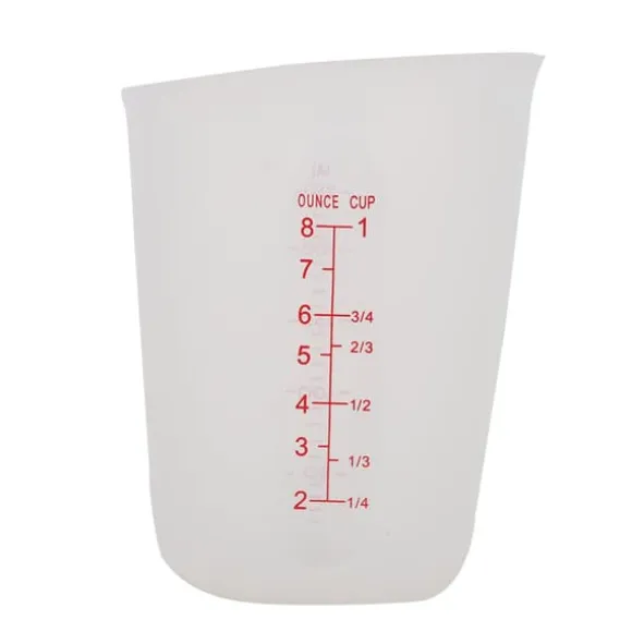 Transparent mjuk silikonmätkopp Visuell halvpermeabel mjölkkopp (250 ml)