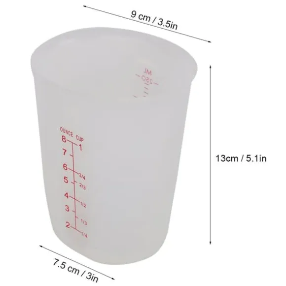 Transparent mjuk silikonmätkopp Visuell halvpermeabel mjölkkopp (250 ml)