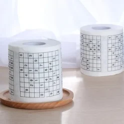 Trämassamaterial Nyhet Rolig Nummer Sudoku Tryckt Bad Rolig Toalettpapper