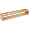 Trä Skrivbord Enkel Rad 6 Flaskor Vinmuggställ Glashållare Display Hylla Organizer6 Hål