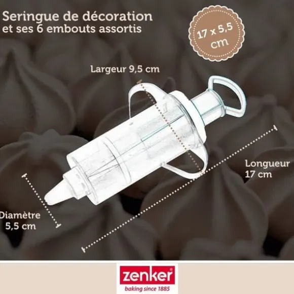 Tårtdekoreringsspruta - Zenker - 42803 - 6 munstycken - Plast - Lätt tårtdesign