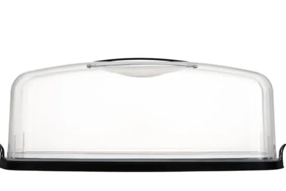 Tårtkupa, rektangulär, svart 38,2x17,5x14,5 cm