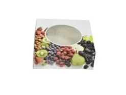 Tårtlåda 200x200x70 mm med Rude Fruit-design, 100 st/krt