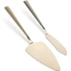 Tårtset spatelkniv för skivning Portionering Servering av tårtguld