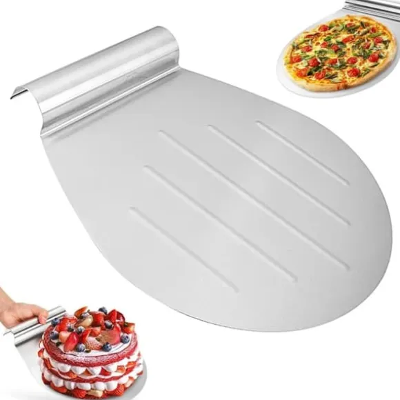 TULEBOLIAN Pizzaspade i rostfritt stål 34x28 cm bricka med handtag