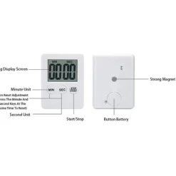 Tunn kökstimer Timer Stor Skärm Digital magnetisk nedräkning - Röd