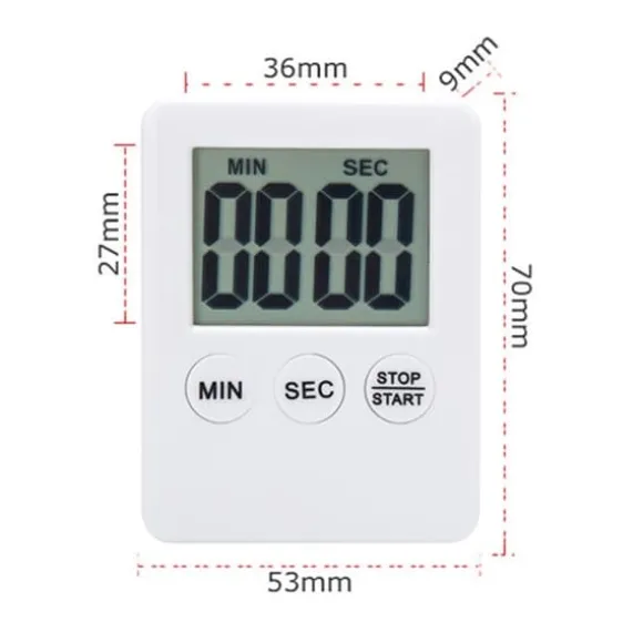 Tunn kökstimer Timer Stor Skärm Digital magnetisk nedräkning - Orange
