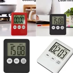 Tunn kökstimer Timer Stor Skärm Digital magnetisk nedräkning - Orange