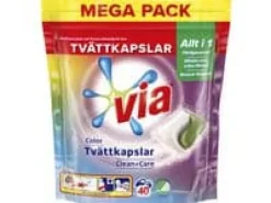Tvättkapslar VIA Duo Color 40/fp
