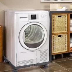 Tvättmaskinsfot med 4 fot Grå Justerbar bas 200KG för torktumlare, frys, tvättmaskin, kyl