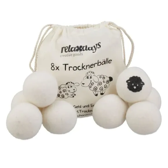 Ulltorkbollar set, 7 cm, Vit
