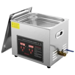 Ultraljudsrengörare med digital timer & värmare, professionell för smycken, rostfritt stål, 10L, för glasögon, klockor och kretskort.