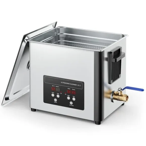 Ultraljudstvätt 10 L - Ultraljudsrengörare - 40 kHz - 180 W - Digital Display - Rengöringskorg - Rostfritt Stål