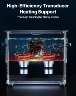 Ultraljudstvätt - Ultraljudsbad - 6 L - 120 W - 40 kHz - Digital display - Rostfritt stål - För smycken & klockor