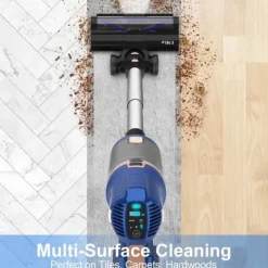UMLo V11 blå sladdlös skaftdammsugare – 2-i-1 handdammsugare & golvdammsugare med HEPA-filter, 300W motor, LED-display