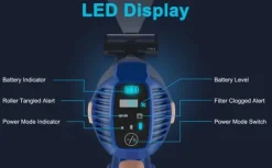 UMLo V11 blå sladdlös skaftdammsugare – 2-i-1 handdammsugare & golvdammsugare med HEPA-filter, 300W motor, LED-display