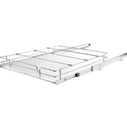Utdragbar skåpsorganisatör, 43,2x53,3x6,4 cm, Silver, Förkromat stål Förvaring