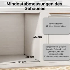Utdragbar soptunna, 2 x 20 L, avtagbara behållare, plast, metall, Grå