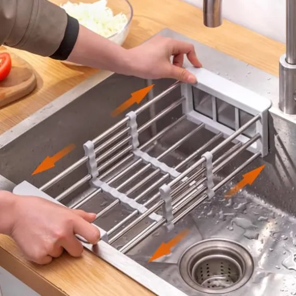 Utdragbart diskställ för diskhon med justerbar längd