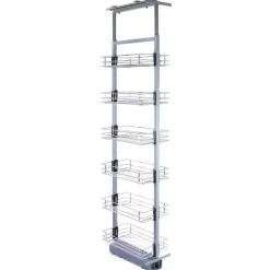 Utdragbart Köksskafferi med Justerbar Höjd– 46 cm (D) x 170-195 cm (H) | Mjuk stängning | MonsterShop