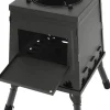 Utomhus Vedspis, Bärbar Design, Effektiv Värmeledning,svart