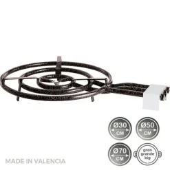 Vaello Paella Pan Gasbrännare 74187 70 Centimeter Silver