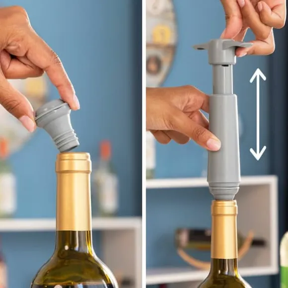 Vakumpump och vinkorkar Winuum InnovaGoods (4 kåpor)