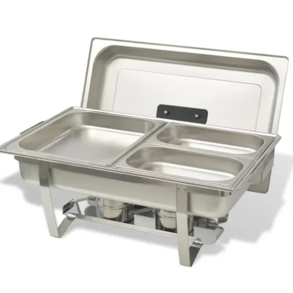 Varmhållningskärl 4-pack i rostfritt stål - Perfekt för catering & fest | Färg: Silver | Storlek: Gastronom