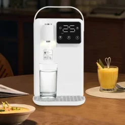Varmvatten-dispenser - Bordsmodell vattenkokare - 3 l - 2200 W - LED-display - Justerbar temperatur - Snabb uppvärmning - Vit