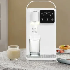 Varmvatten-dispenser - Bordsmodell vattenkokare - 3 l - 2200 W - LED-display - Justerbar temperatur - Snabb uppvärmning - Vit