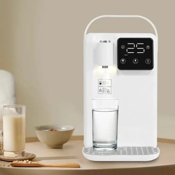Varmvatten-dispenser - Bordsmodell vattenkokare - 3 l - 2200 W - LED-display - Justerbar temperatur - Snabb uppvärmning - Vit