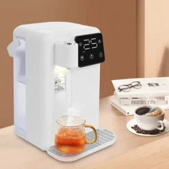 Varmvatten-dispenser - Bordsmodell vattenkokare - 3 l - 2200 W - LED-display - Justerbar temperatur - Snabb uppvärmning - Vit