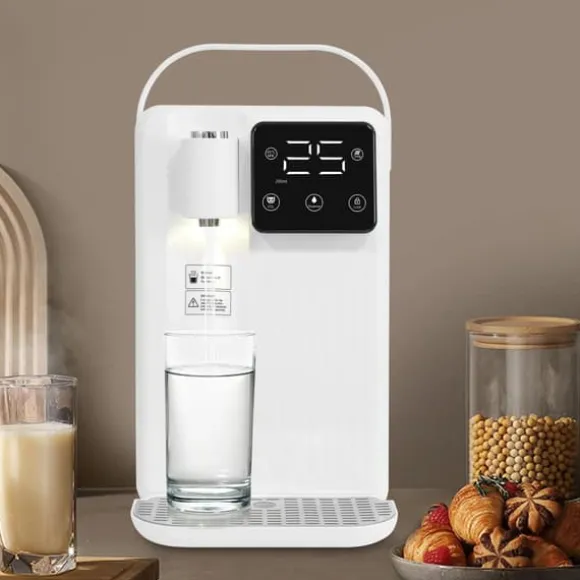 Varmvatten-dispenser - Bordsmodell vattenkokare - 3 l - 2200 W - LED-display - Justerbar temperatur - Snabb uppvärmning - Vit
