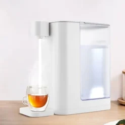 Varmvattendispenser - Varmvattenautomat - 3 L - 2000 W - 5 Temperaturlägen - Snabb Uppvärmning - Temperaturkontroll - För Kaffe Te Mjölk - Vit