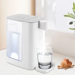 Varmvattendispenser - Varmvattenautomat - 3 L - 2000 W - 5 Temperaturlägen - Snabb Uppvärmning - Temperaturkontroll - För Kaffe Te Mjölk - Vit