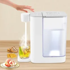 Varmvattendispenser - Varmvattenautomat - 3 L - 2000 W - 5 Temperaturlägen - Snabb Uppvärmning - Temperaturkontroll - För Kaffe Te Mjölk - Vit
