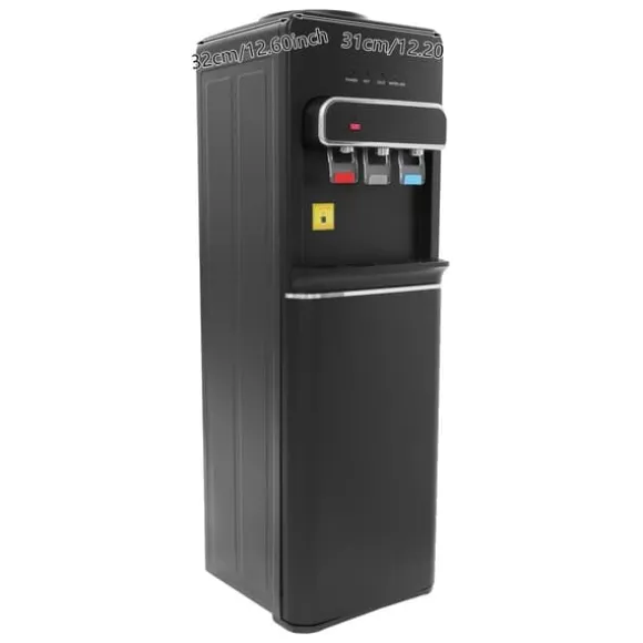 Vattenautomat, Bottenlastad Design, Varma och Kalla Vattenutlopp,Svart