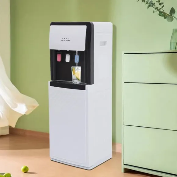 Vattenautomat - Golvstående vattendispenser - Bottenmatad - Kallt 10–15°C, varmt 85–95°C - 500W/90W - 220V - Vit