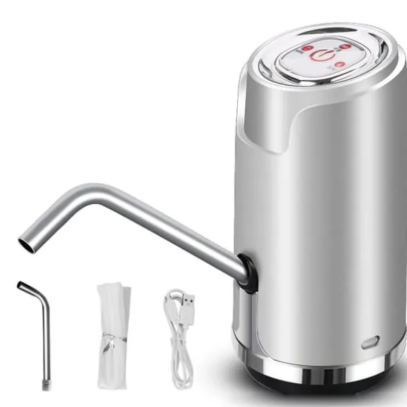 Vattendispenser ABS Elektrisk USB Intelligent Kvantitativ Spray Lack Dryckspump för utomhusbruk Silvery