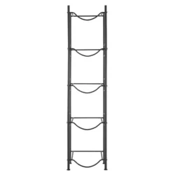 Vattenkannahållare 5-våning, Enkelrads Flaskställ för 5 Flaskor, Svart färg, Hållbar och praktisk design